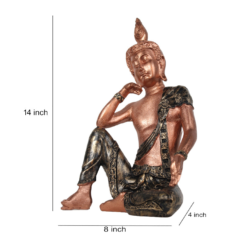 Buy Pondering Buddha Showpiece - Copper Showpieces from Vaaree