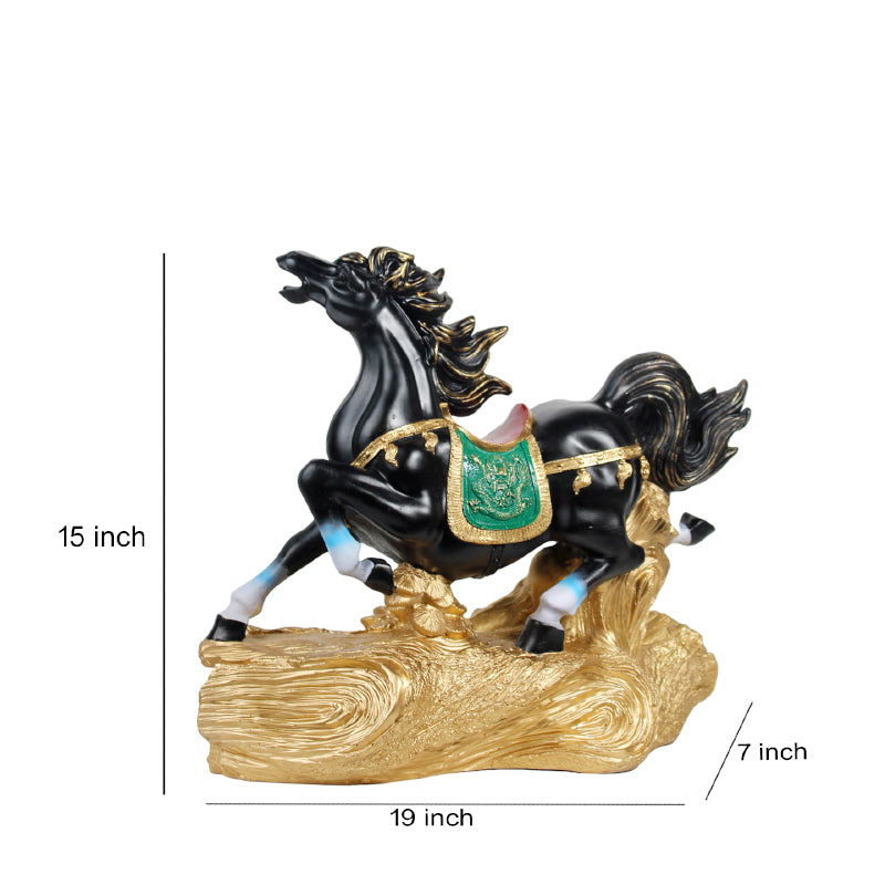 Buy Stallion Chariot Showpiece - Gold & Black Showpieces from Vaaree