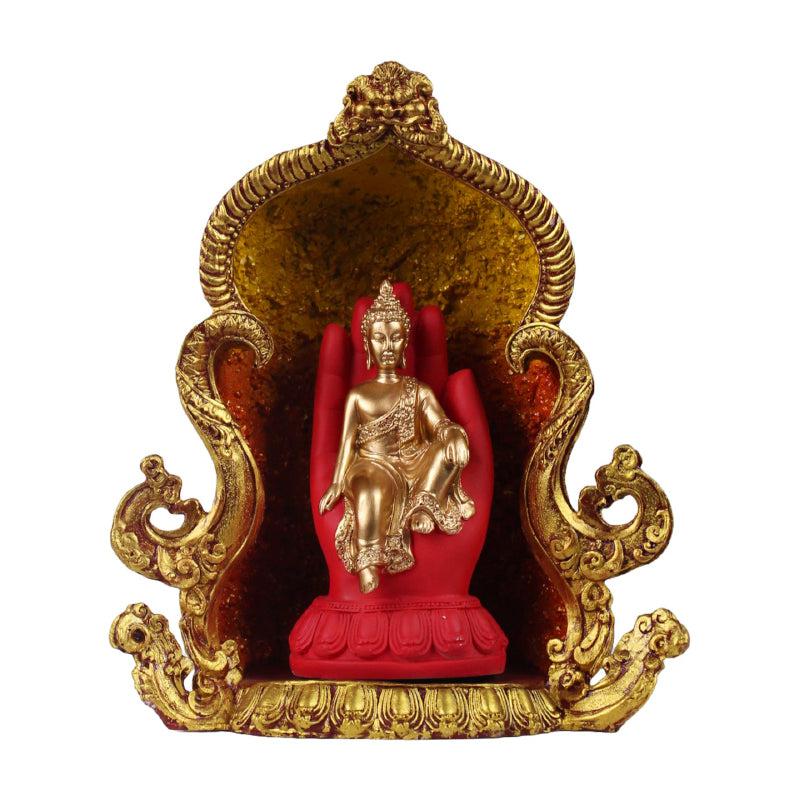 Buy Buddha Balance Showpiece - Red & Gold Showpieces from Vaaree