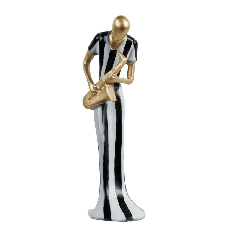 Buy Saxophone Symphony Showpiece - Black & White Showpieces from Vaaree