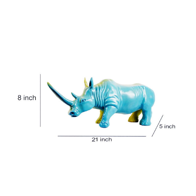 Buy Power Rhino Showpiece - Blue Showpieces from Vaaree