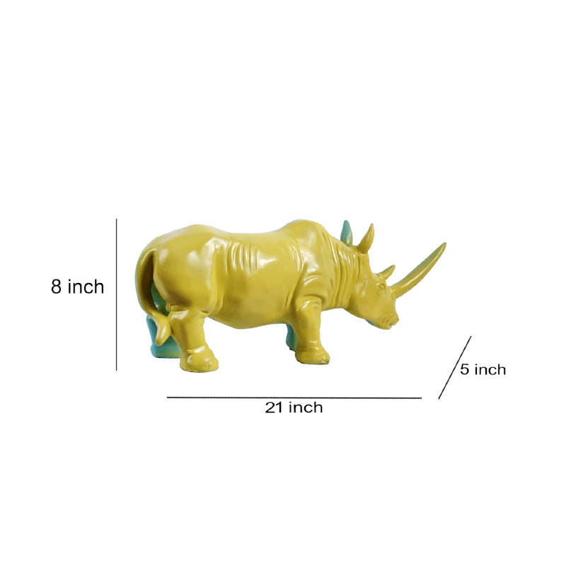 Buy Power Rhino Showpiece - Yellow Showpieces from Vaaree