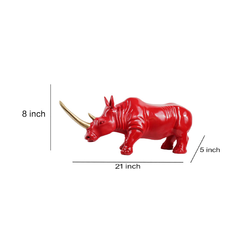 Buy Power Rhino Showpiece - Red Showpieces from Vaaree