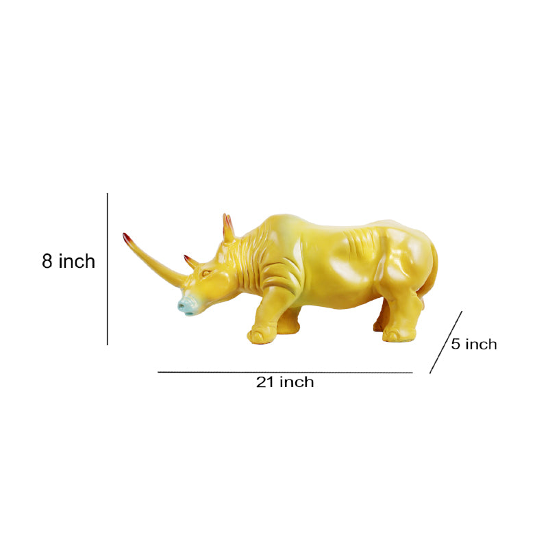 Buy Power Rhino Showpiece - Yellow Ochre Showpieces from Vaaree