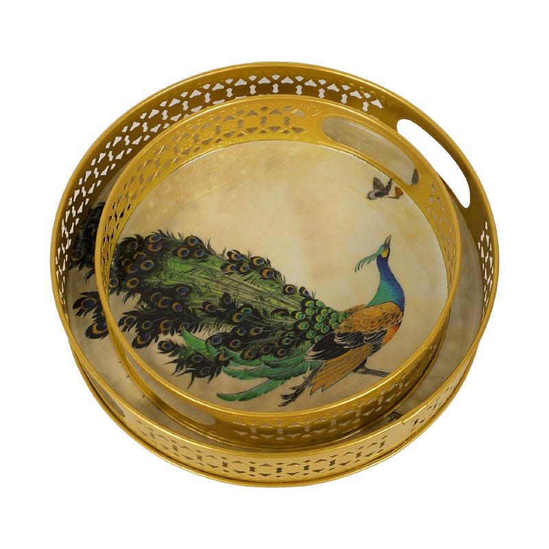 Buy Mayoora Jaali Serving Tray - Set Of Two Serving Tray from Vaaree