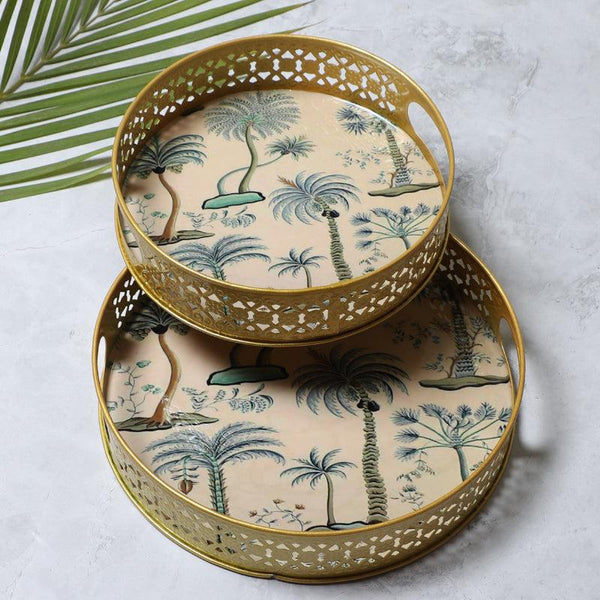 Buy Tropicano Ethnic Serving Tray - Set Of Two Serving Tray from Vaaree