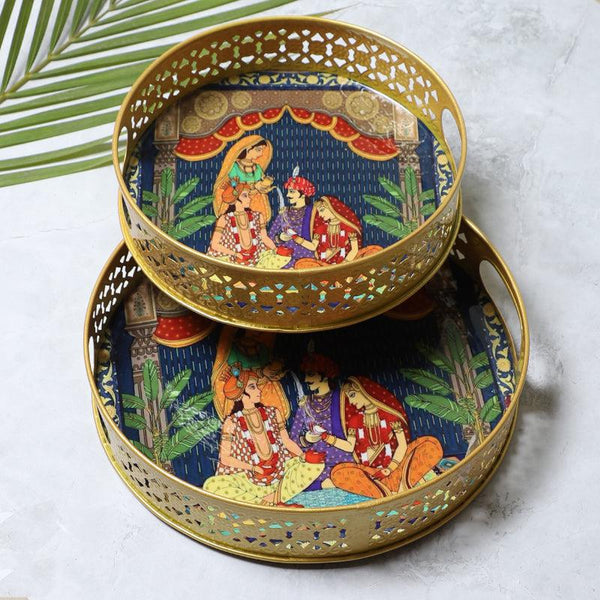 Buy Royal Wedding Serving Tray - Set Of Two Serving Tray from Vaaree