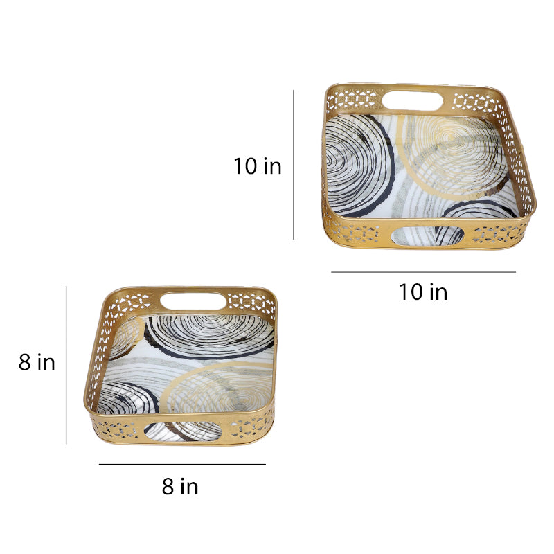 Buy Tyla Abstract Serving Tray - Set Of Two Serving Tray from Vaaree