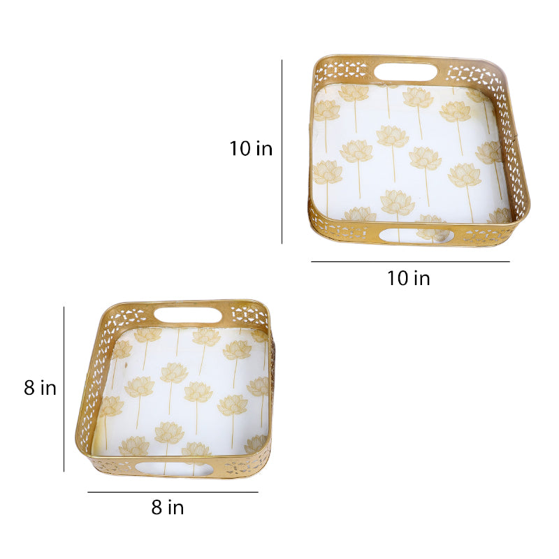 Buy Sona Kamal Serving Tray - Set Of Two Serving Tray from Vaaree