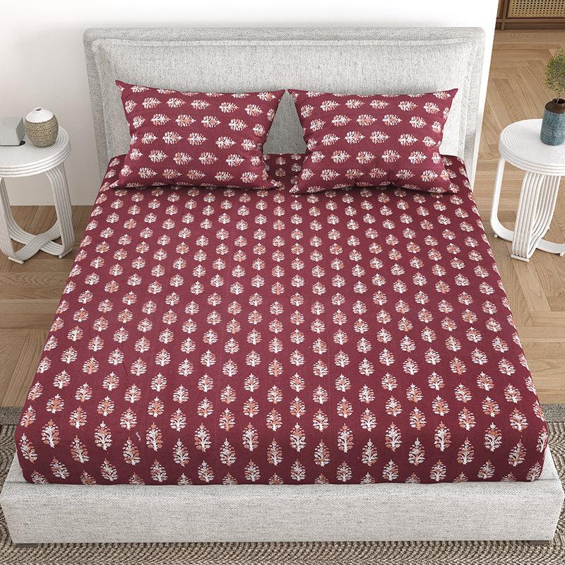 Buy Baari Ethnic Bedsheet - Red Bedsheets from Vaaree