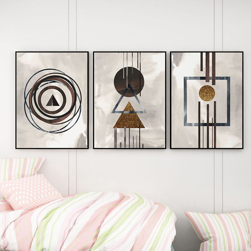 Wall Art & Paintings - Abstract Alignments Wall Art (Black Frame) - Set Of Three