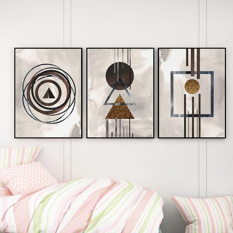 Buy Abstract Alignments Wall Art (Black Frame) - Set Of Three Wall Art & Paintings from Vaaree