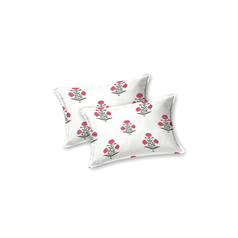 Buy Sambul Floral Bedsheet - White & Red Bedsheets from Vaaree