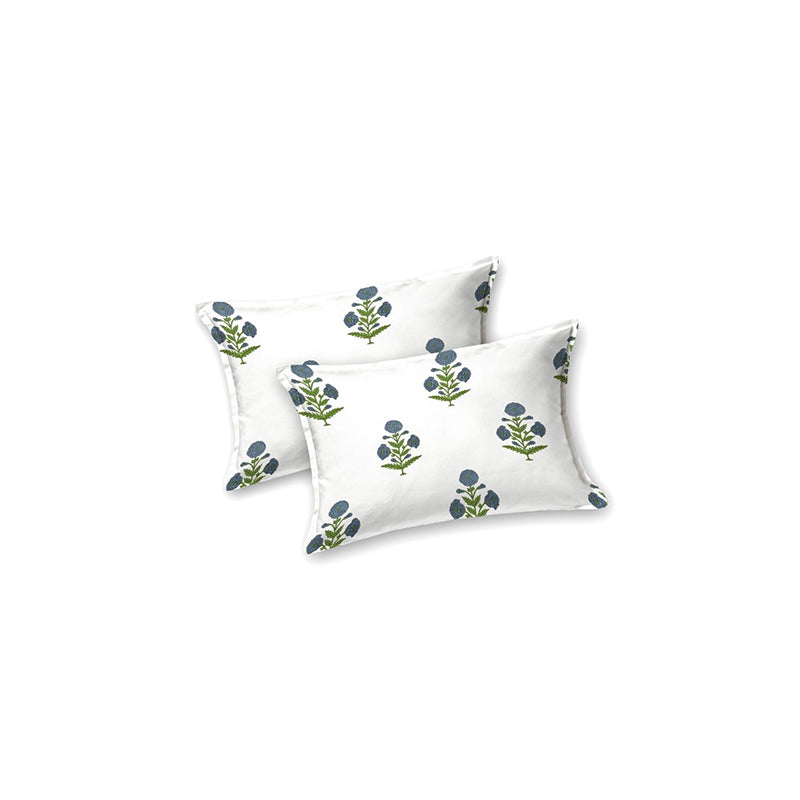 Buy Sambul Floral Bedsheet - White,Green Bedsheets from Vaaree