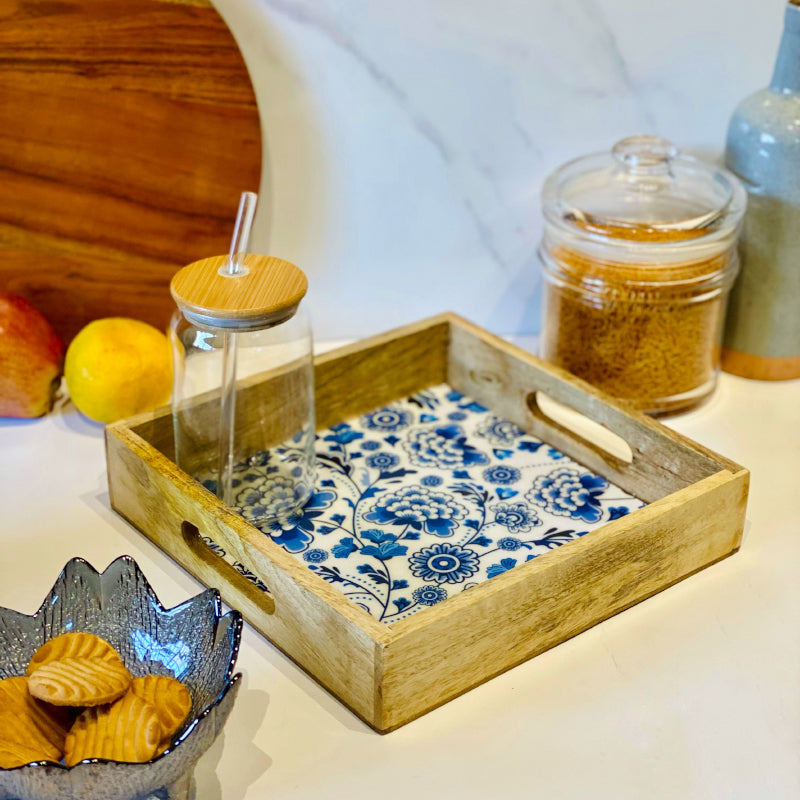 Serving Tray - Indigo Glance Mangowood Tray