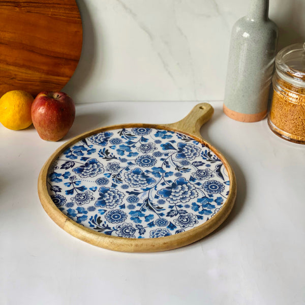 Buy Indigo Glance Mangowood Platter Platter from Vaaree