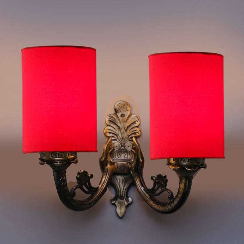 Wall Lamp - Vintage Cylindrical Duo Wall Lamp - Red