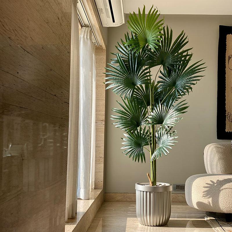 Buy Faux Fan Palm Tree - 6.5 Feet Artificial Plants from Vaaree