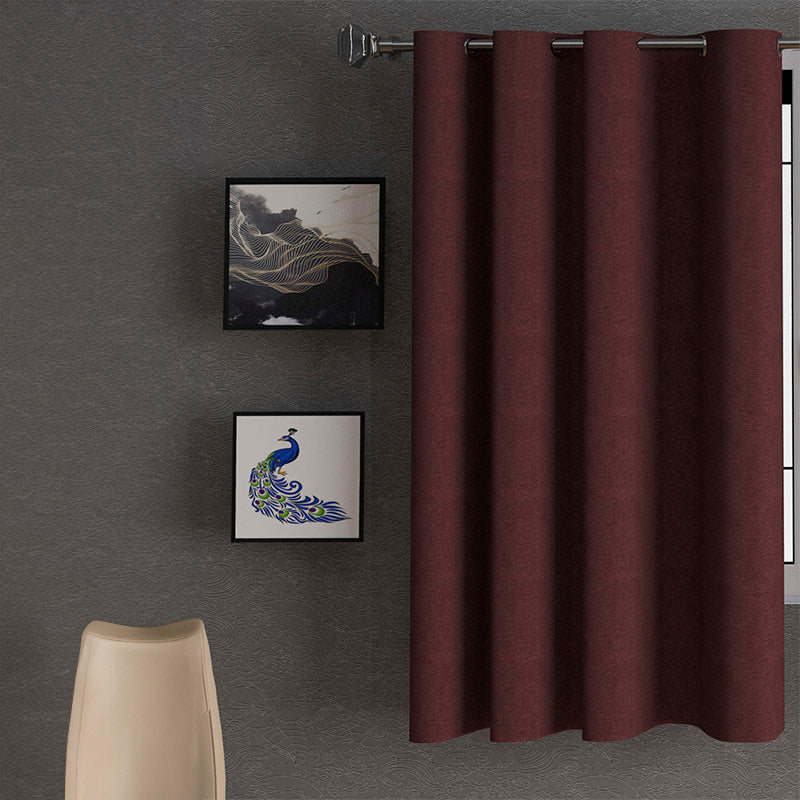 Curtains - Dwina Solid Semi Sheer Curtain - Brown
