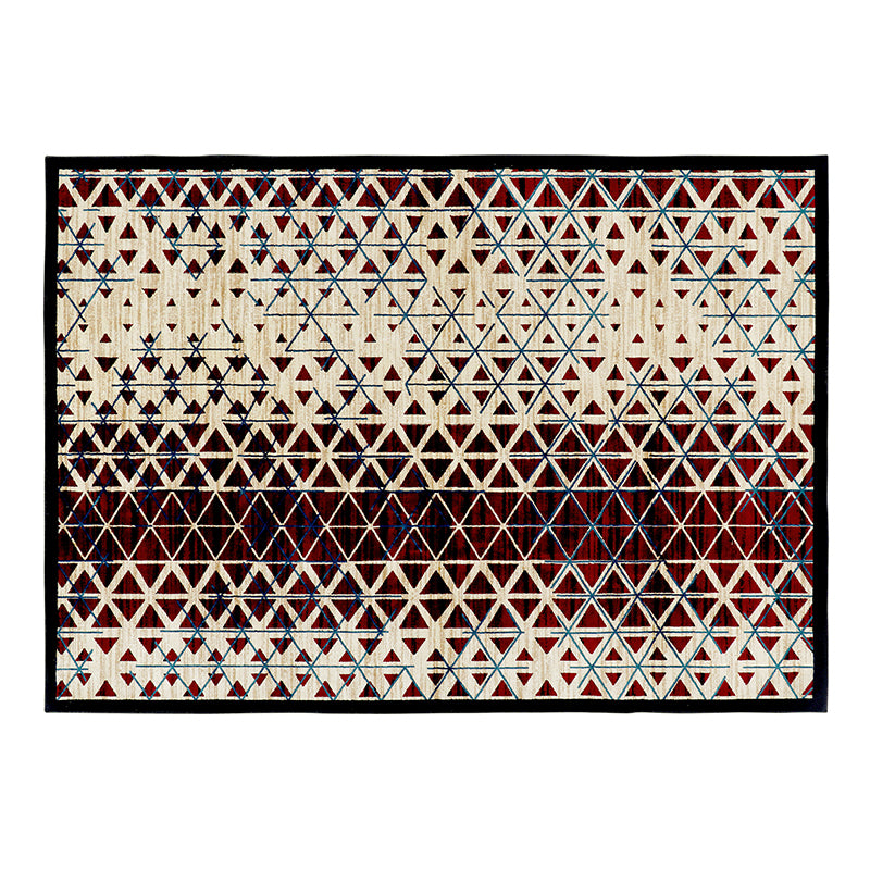 Buy Marcelle Diamond Anti Skid Carpet - Beige & Red Carpet from Vaaree