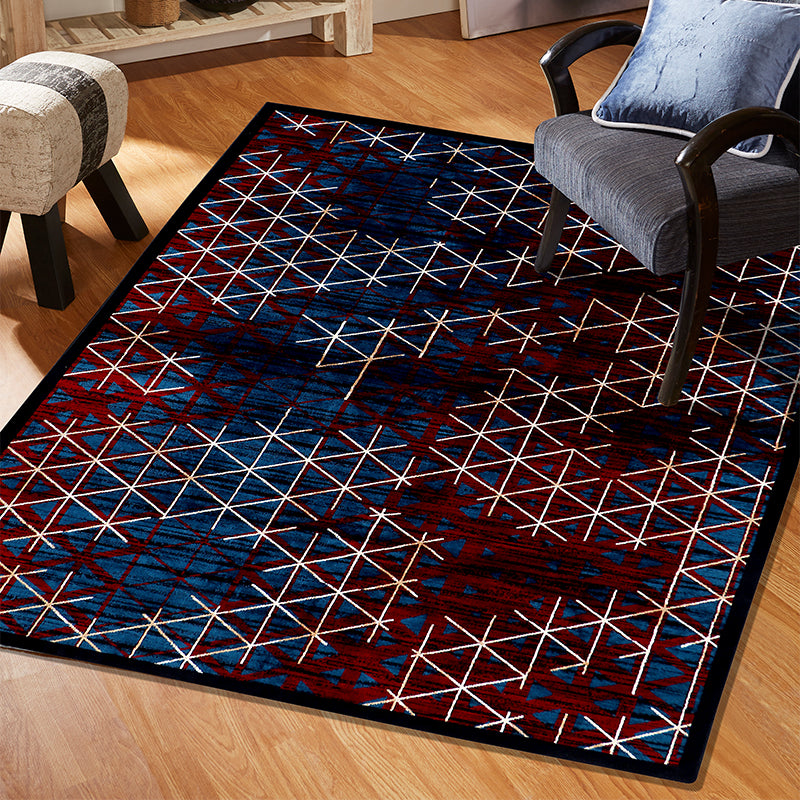 Buy Marcelle Diamond Anti Skid Carpet - Blue & Red Carpet from Vaaree