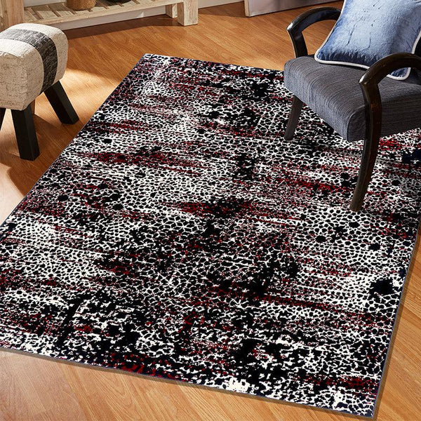 Buy Rieva Anti Skid Rug - Black & Maroon Rugs from Vaaree