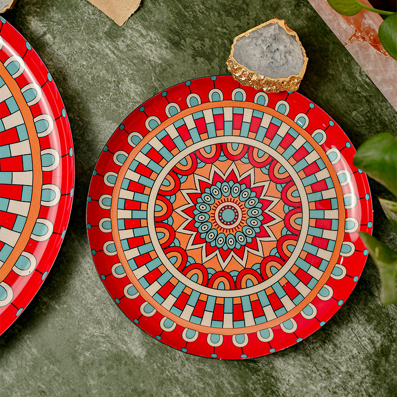 Platter - Ambuja Mandela Metal Platter - Set Of Two