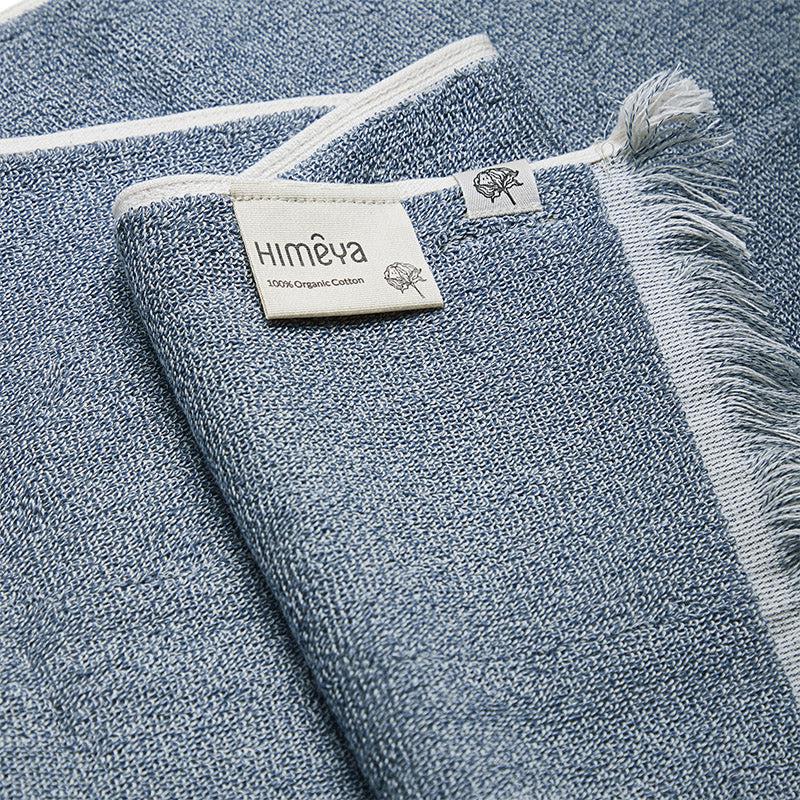 Buy Melange Terry Cotton Bath Towel - Indigo Bath Towels from Vaaree