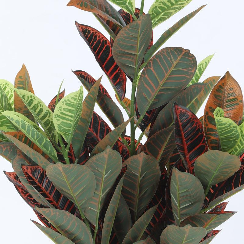 Buy Faux Croton Astroites Plant With Pot - 2.79 ft Artificial Plants from Vaaree