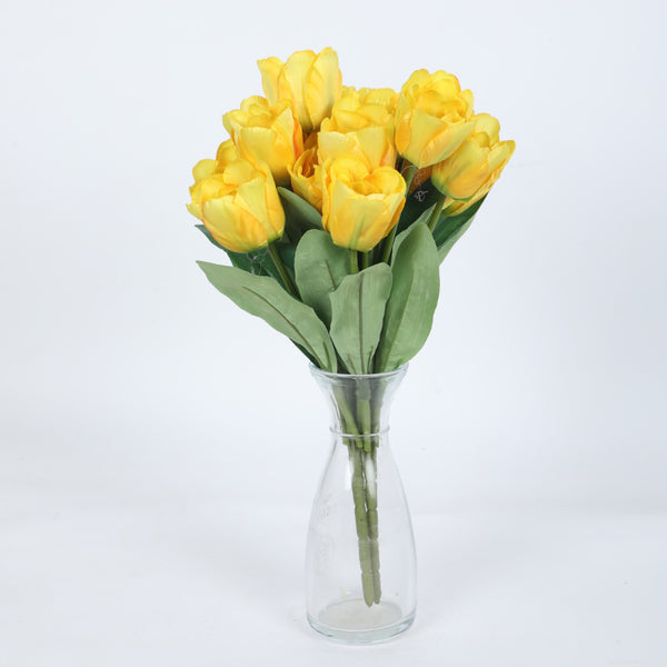 Artificial Flowers - Faux Wild Tulip Bunch (Yellow) - Set Of Three