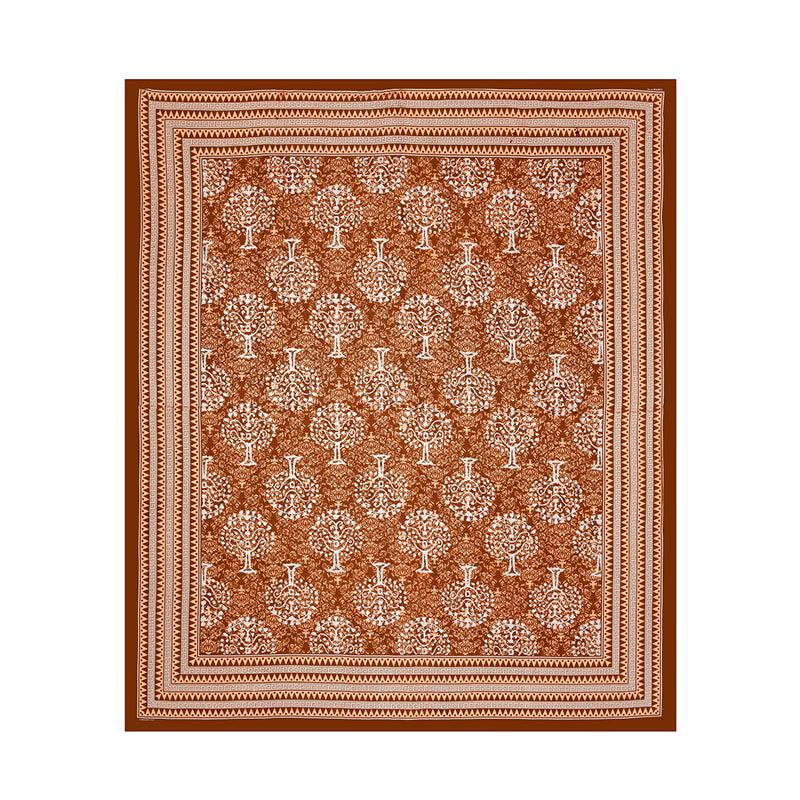 Buy Vaasa Ethnic Bedsheet - Orange Bedsheets from Vaaree