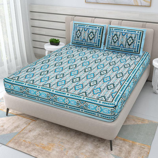 Buy Mirani Ethnic Bedsheet - Blue Bedsheets from Vaaree