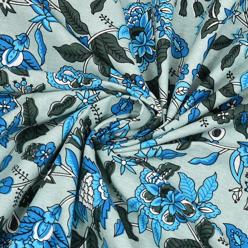 Buy Elva Floral Bedsheet - Blue Bedsheets from Vaaree