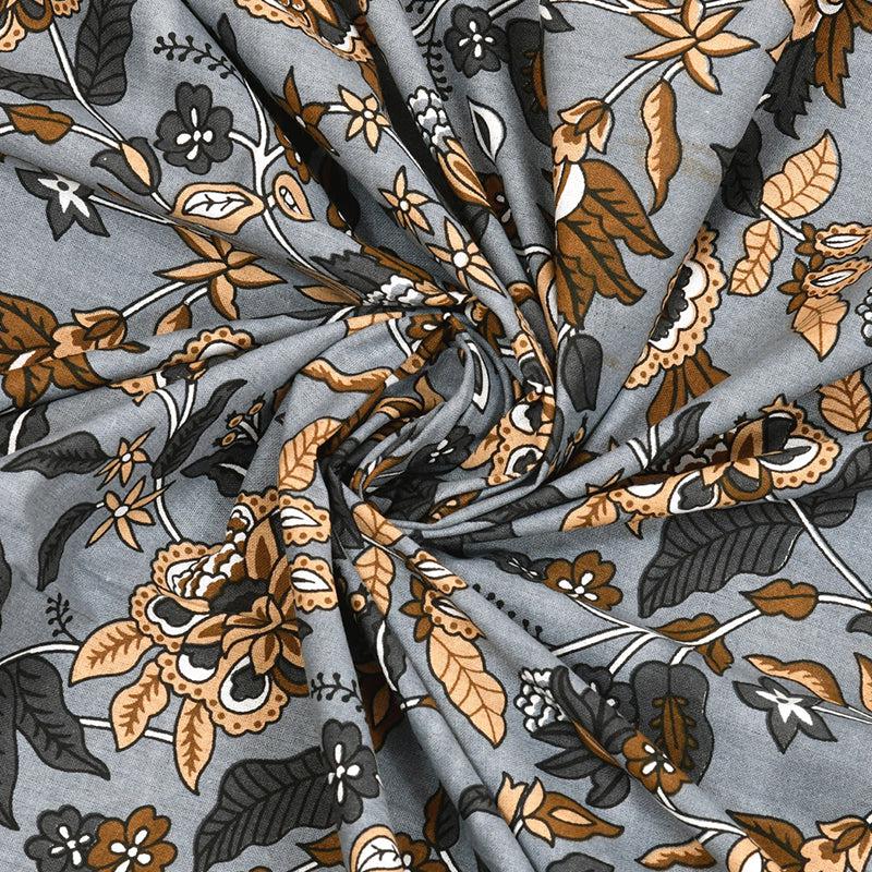 Buy Elva Floral Bedsheet - Grey Bedsheets from Vaaree