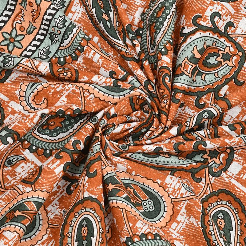 Buy Brady Floral Bedsheet - Orange Bedsheets from Vaaree