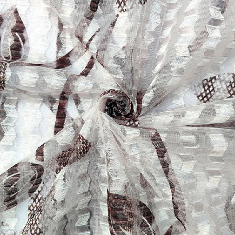 Curtains - Minora Floral Sheer Curtain - Brown
