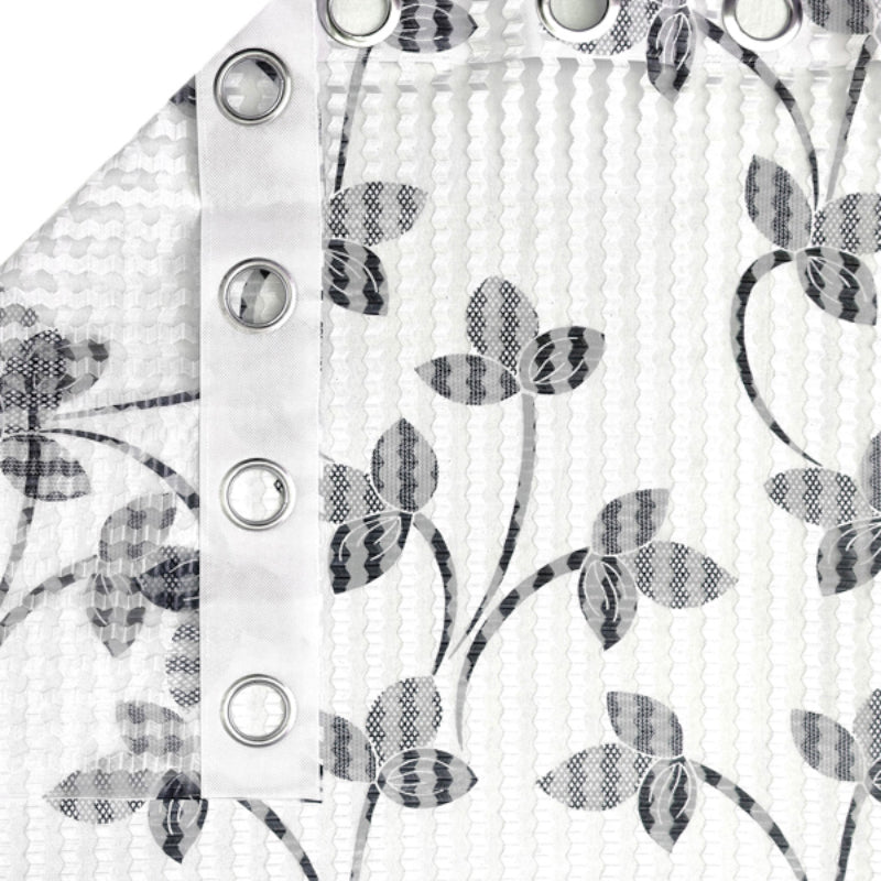 Curtains - Minora Floral Sheer Curtain - Grey
