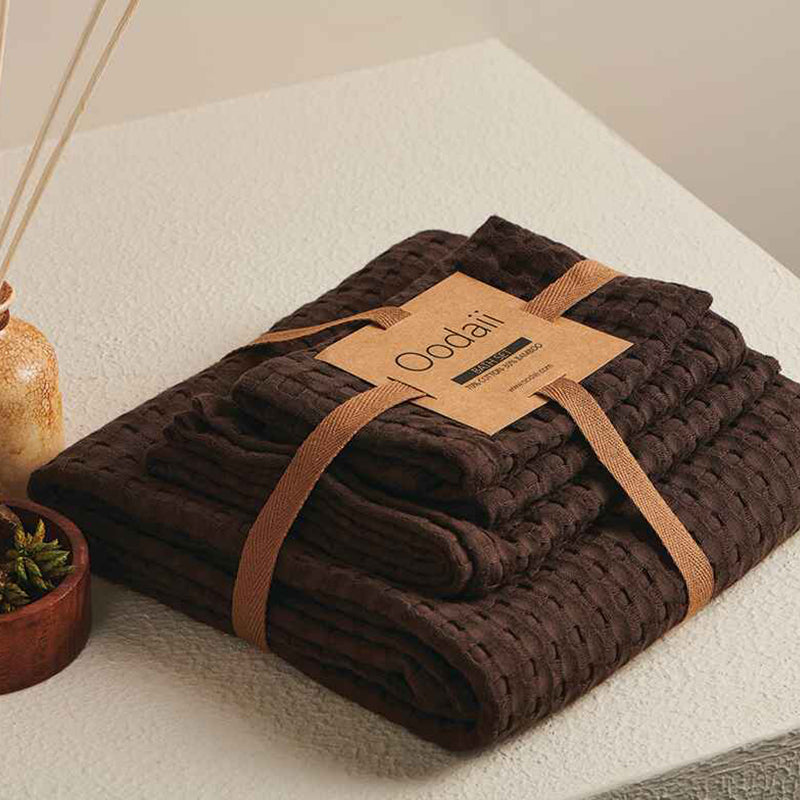 Buy Beehive Waffle Towel Combo (Peat) - Four Piece Set Towel Sets from Vaaree