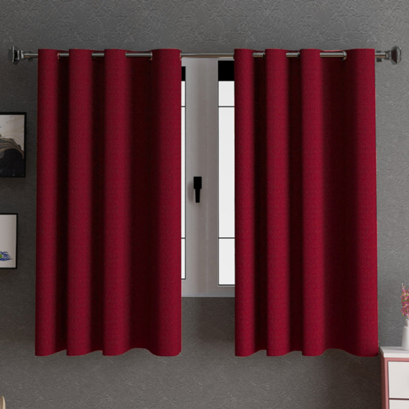 Curtains - Tatum Punchin Semi Sheer Curtain (Red) - Set Of Two