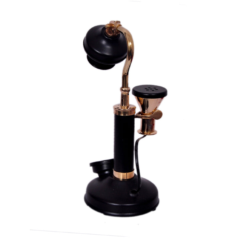 Buy Roma Antique Telephone Showpiece - Gold & Black Showpieces from Vaaree