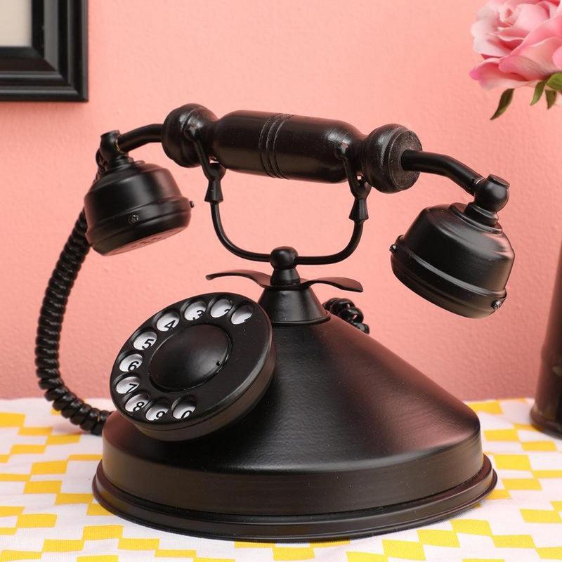 Buy Mido Antique Telephone Showpiece - Black Showpieces from Vaaree