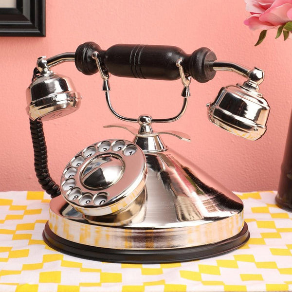 Rava Silver Antique Telephone Showpiece - Silver