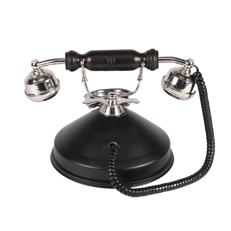 Buy Rava Silver Antique Telephone Showpiece - Silver & Black Showpiece from Vaaree