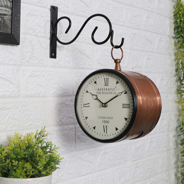 Wall Clock - Rija Double Sided Wall Clock - Antique Copper