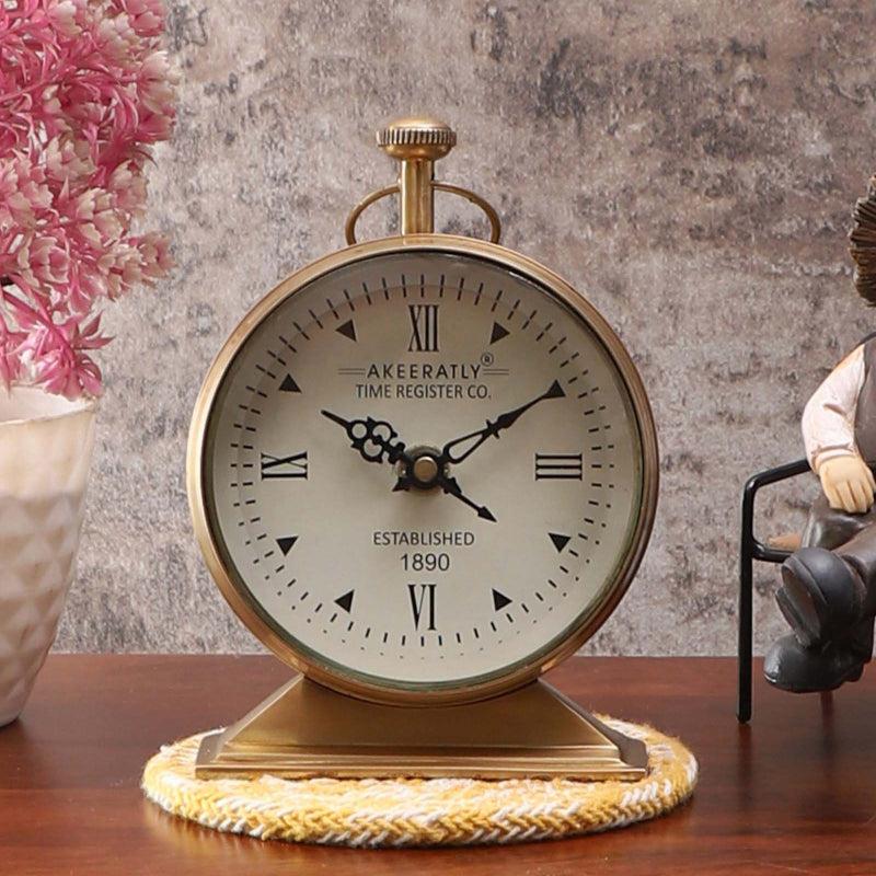 Buy Gable Antique Table Clock Table Clock from Vaaree