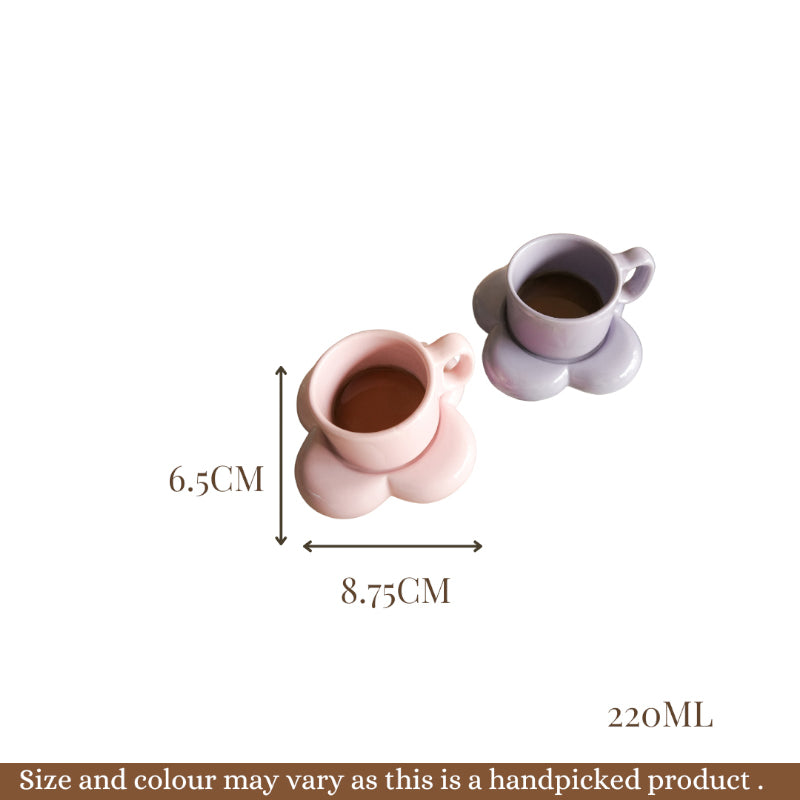 Buy Lisha Handmade Cup & Saucer (220 ML) - Six Piece Set Tea Cup & Saucer from Vaaree