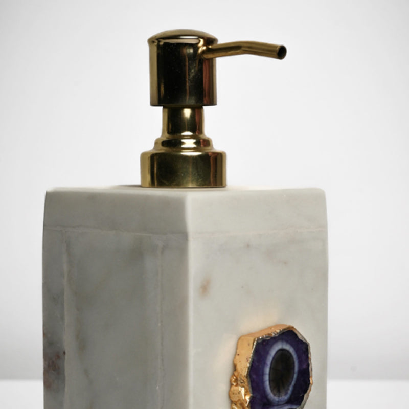 Buy Kade Handcrafted Agate & Marble Soap Dispenser - Purple Accessories & Sets from Vaaree