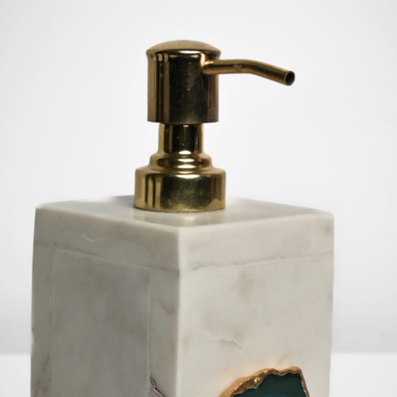 Buy Kade Handcrafted Agate & Marble Soap Dispenser - Turquoise Accessories & Sets from Vaaree