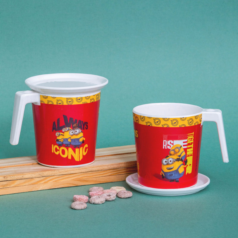 Mug & Tea Cup - Iconic Minion Kids Mug With Coasters (320 ML) - Set Of Four