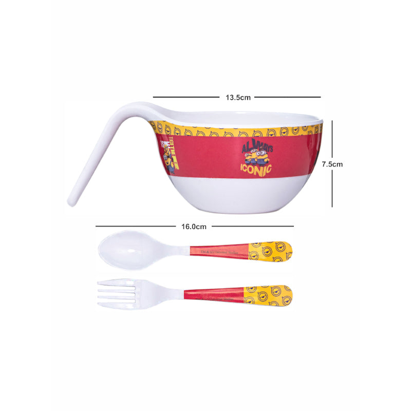 Kids Bowls - Minion Fun Kids Bowl With Spoons - 650 ML